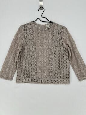 Crochet Lace Panels, Keyhole Back Closure Scalloped Trim Openwork Lace Texture